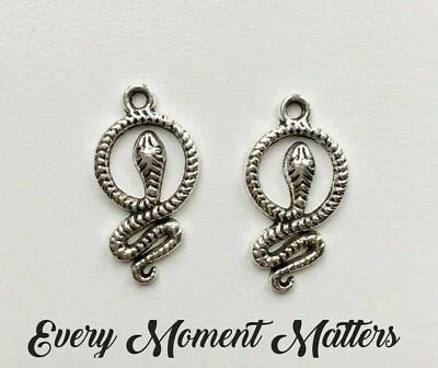 EVERY MOMENT MATTERS 10 x Tibetisches Silber SCHLANGE SCHLANGE Charm 23mmx12mm Charm Anhänger