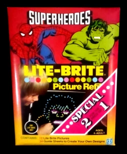 Marvel Superheroes Lite-Brite Picture Refill 1980 Hasbro unopened RARE - Picture 1 of 2
