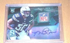 Manti Te'o 2/5 2013 Panini Spectra Rookie Autograph Green Laundry Tag NFL Shield