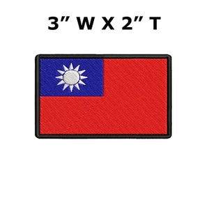 TAIWAN FLAG embroidered Hook Loop PATCH CHINESE EMBLEM REPUBLIC of CHINA - Picture 1 of 12