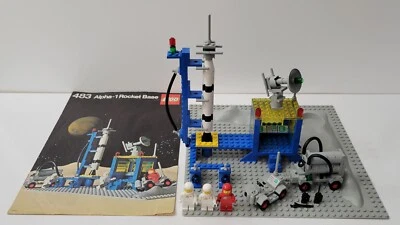 VINTAGE LEGO SPACE 483 ALPHA-1 ROCKET BASE 100% PARTS COMPLETE w MANUAL & VGUC! - Image 1 of 4