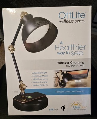 OttLite 18" Modern Adjustable 3-Color LED Table Lamp - Image 1 of 4