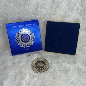2014 Texas State Capitol Ornament Weihnachten blau Oculus Fenster mit Box, Glitzer! - Bild 1 von 11
