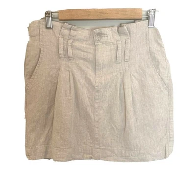 Urban Outfitters Cooperative Oatmeal Paper Bag Wait Linen Skirt 0 XS Extra Small - Image 1 of 4