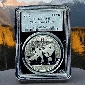 2010 SILVER PANDA MS69 Graded By PCGS - Picture 1 of 3