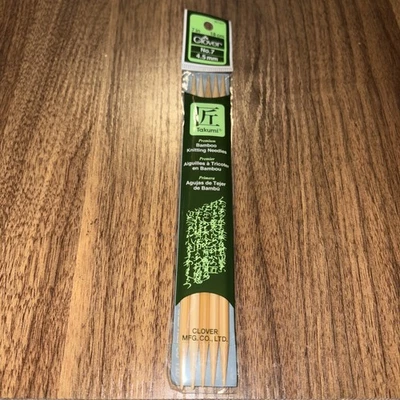 Clover Takumi bambú agujas de tejer de doble punta 7” EE. UU. 7 (4,5 mm) paquete de 5 Foto 1 de 2