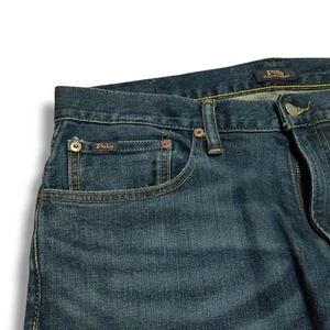 Polo Ralph Lauren Jeans Mens 35 x 29 Blue Hampton Relaxed Straight Denim Pants - Picture 1 of 7