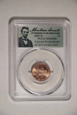2009-D Lincoln Penny Cent Professional Life PCGS MS66RD - Image 1 of 2