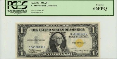 1935A $1 N. Africa Silver Certificate FR#2306 PCGS GEM 66 PPQ - Image 1 of 2