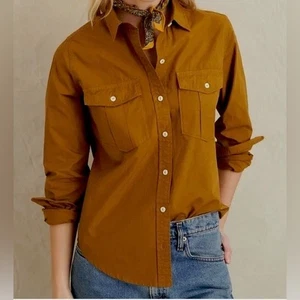 Alex Mill Damen Georgie Hemd mit Knopfleiste camel zweireihig - Größe XS - Bild 1 von 8