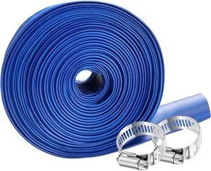PVC Drain HOSE 2"*100ft, Pool Backwash Hose, Heavy Duty Reinforced Blue PVC Lay - Picture 1 of 4