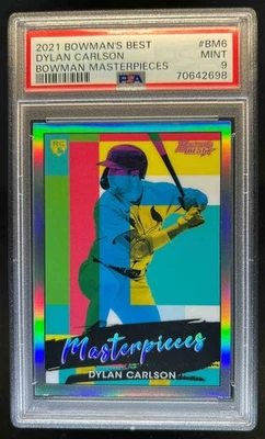 2021 Bowman's Best Dylan Carlson Masterpieces RC Rookie #BM-6 Cardinals PSA 9 - Image 1 of 2