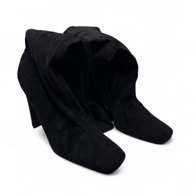 Fashion Nova Bad Lil Vibe Over The Knee Boots in Black with Zipper, Size 6.5 - Image 1 of 4