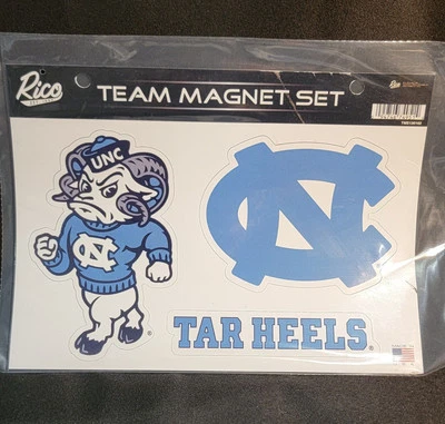 Rico Industries NCAA North Carolina Tar Heels Die Cut Team Magnet Set Sheet 3 Pc - Image 1 of 4