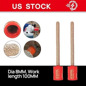 2pcs 8*100mm Diamond Mortar Raking Bit Cleaning Mortar for Stone Finger Bit - Picture 1 of 8