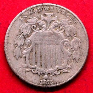 1872 SHIELD NICKEL - Picture 1 of 2