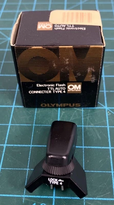 Conector de Flash Electrónico Olympus OM T Adaptador de Zapata Caliente TTL de Colección con Caja Nuevo de Lote Antiguo Foto 1 de 4