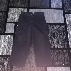 Rare Vintage Polo Sport Ralph Lauren One Pocket Cargo Pants Black Boys Size 18 - Picture 1 of 4
