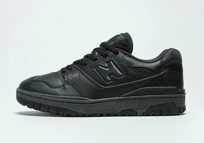 New Balance 550 Men’s Size 8 US Triple Black Leather Walking Shoes NEW - Image 1 of 4