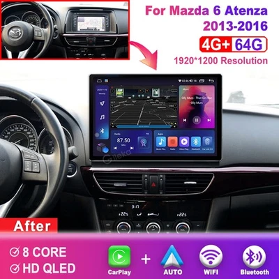 12.5inch Screen Android Car Radio For Mazda 6 Atenza 2013-2016 CarPlay Head Unit - Image 1 of 4