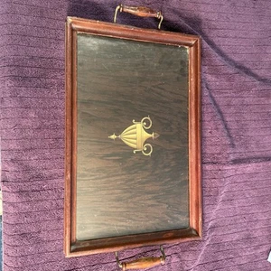 VTG Mahogany Serving Tray United Cigars/Havana Lithograph Early 1900S - Picture 1 of 6