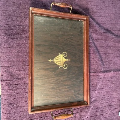 VTG Mahogany Serving Tray United Cigars/Havana Lithograph Early 1900S - Image 1 of 4