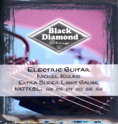 Black Diamond Corde per Chitarra Elettrica Extra Super Light N477XSL Nickel Wound