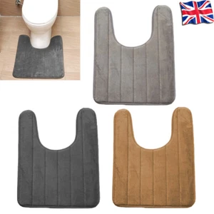 Memory Foam Anti Slip Toilet Floor Mat Bath Pedestal Washable Pad Rug Home Soft - Picture 1 of 12