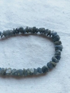 Blue sapphire  rough Beads 6-4 mm 7 inches strand  for jewelry making - Picture 1 of 5