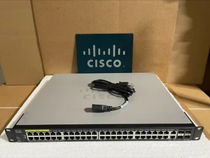 Cisco SG350X-48P-K9 48 port Gigabit Poe Stackable Network Switch - Picture 1 of 10