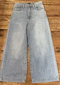 Jeans Lee donna vintage moderno vita alta gamba larga cropped denim taglia 27 nuovo - Foto 1 di 11