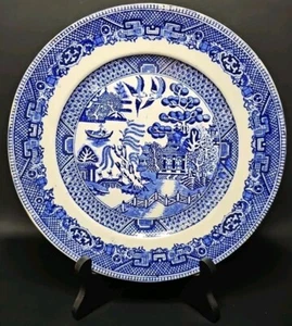 Antique Blue Willow 8 3/4" Plate Warranted Staffordshire by W Adams & Ss England - Picture 1 of 7
