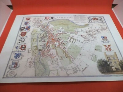 uni college CAMBRIDGE new art print repro ANTIQUE CITY TOWN MAP moule 1800s - Image 1 of 2