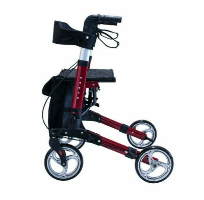 Antar Premium Rollator Leichtgewicht Rot 3 fach faltbar Rückengurt leicht Alu - Bild 1 von 3