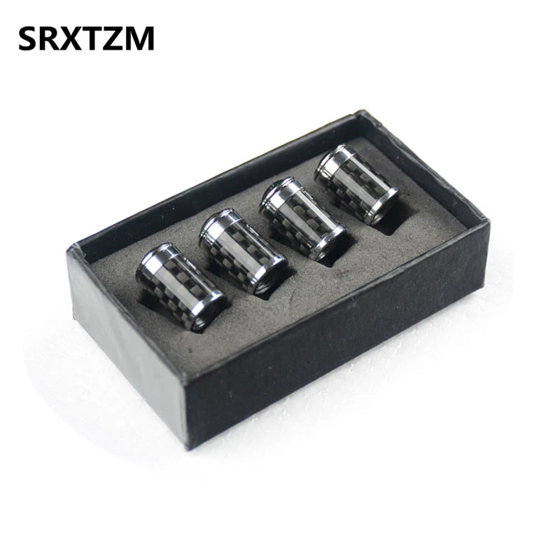 4* Carbon Fiber Car Tire Wheel Valve Stem Caps Fit For BMW BENZ TOYOTA TS - Image 1 of 4