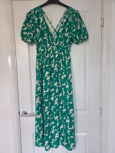 OFF WHITE MAXI ABITO LUNGO FLOAT RETRO&ICONE VERDE OFF WHITE STAMPA ASTRATTA CON SPALLINE DIETRO S