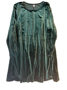 Witchy Vampire Goth Velvet Green Dress Old Navy Women XL - Picture 1 of 9