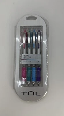 TUL GL Series Retractable Gel Pens Brights Pink Teal Blue Purple .5mm Fine Point - Image 1 of 2