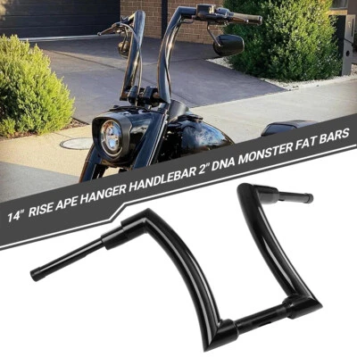 Handlebar 14" Rise DNA Monster Fat APE 2" Hanger Bars For Harley Touring Softail - Image 1 of 4
