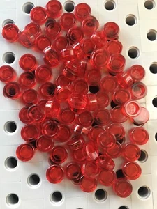 Lego 1x1 Trans Rojo Redondo Azulejos Planos Acabado Suave Piedras de Piso 25 un. - Imagen 1 de 2