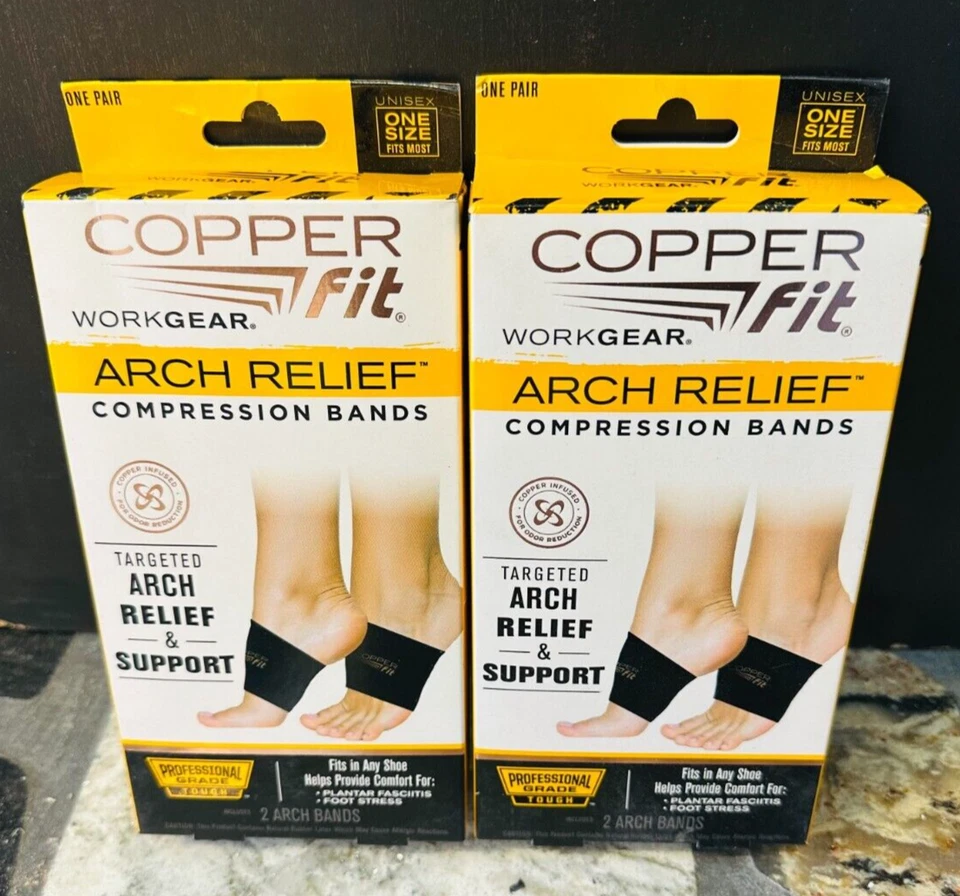 Copper Fit Work Gear Arch Relief & Support Compression Bands One Size -Lots of 2 - Image 1 of 1