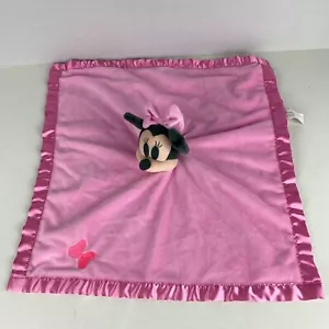 Disney Minnie Mouse Pink Satin Trim Baby Babies Security Blanket Lovey Adorable - Picture 1 of 8