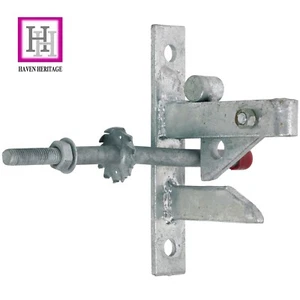 GALVANISED SELF LOCKING AUTO GATE CATCH HEAVY DUTY - FIELD GATE CATCH + STRIKER - Picture 1 of 7