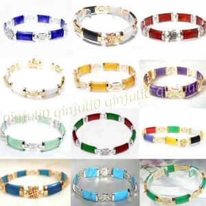 Stunning Natural Jade Bracelet Fortune Women Lucky Bangle Gemstone Jewelry Gifts - Picture 1 of 53