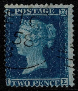 1854 2d Blue SG35 Pl 6 HE Superb Appearance 1858 Spoon Datestamp VGU - Picture 1 of 1