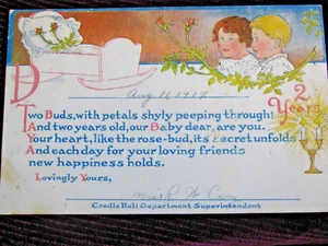 Vintage Birthday Greetings 1917 Post Card - Picture 1 of 5
