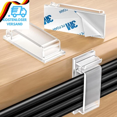 Kimsky 30 Stück Kabelhalter, Kabelhalter Selbstklebend 3M Kleber, Große Kabelman