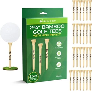 Golf Tees Made from Premium Bamboo for Strength, Low Friction & Resist - Picture 1 of 6
