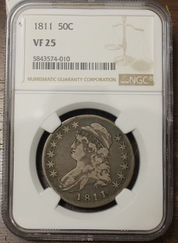 1811 Capped Bust Half Dollar NGC VF25...............................Lot 8865 Cover