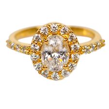2.30Ct D/VVS1 Oval Shape Solitaire With Accents Women's Ring In 14KT Yellow Gold